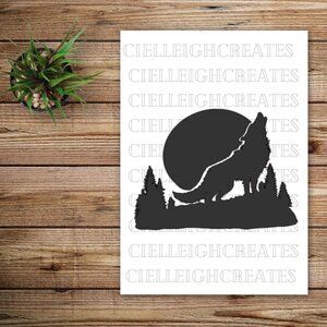 *2 for $20* Wolf Howling at the Moon vinyl decal Sticker Handcrafted